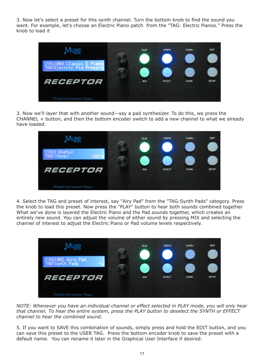 Muse Research Receptor TRIO/QU4TTRO manual v1.0 User Manual | Page 17 / 46
