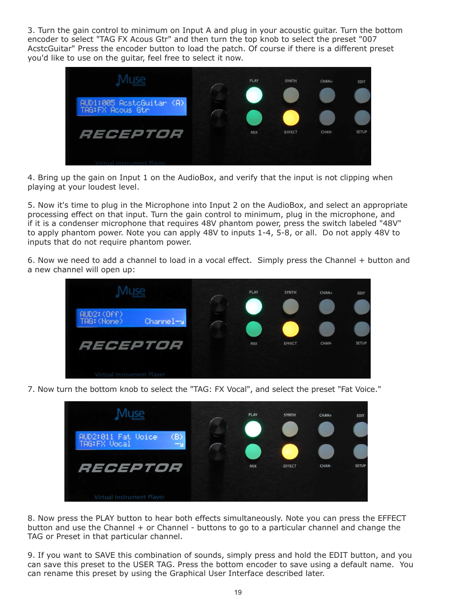 Muse Research Receptor TRIO/QU4TTRO manual v1.0 User Manual | Page 19 / 46