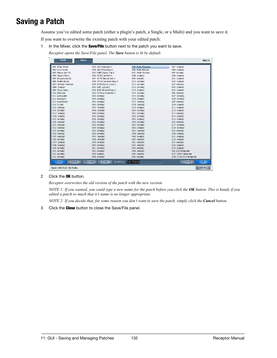 Saving a patch | Muse Research Receptor manual v1.2 User Manual | Page 132 / 194