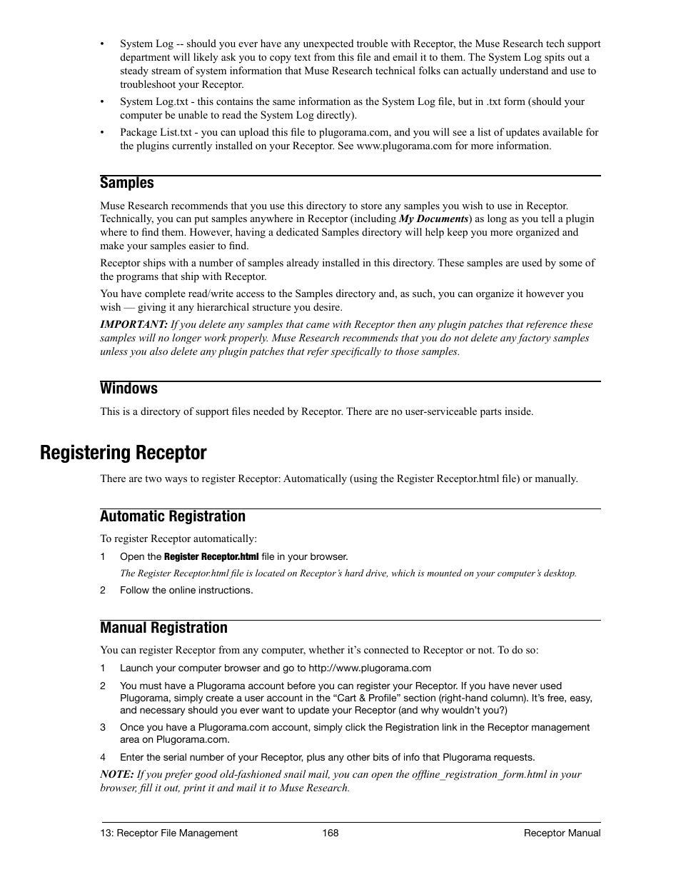 Samples, Windows, Registering receptor | Automatic registration, Manual registration | Muse Research Receptor manual v1.2 User Manual | Page 168 / 194