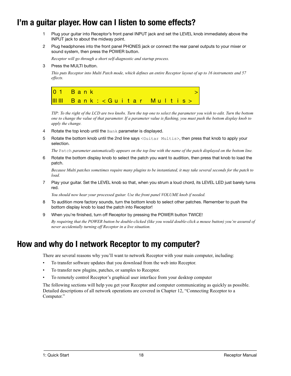 How and why do i network receptor to my computer | Muse Research Receptor manual v1.2 User Manual | Page 18 / 194
