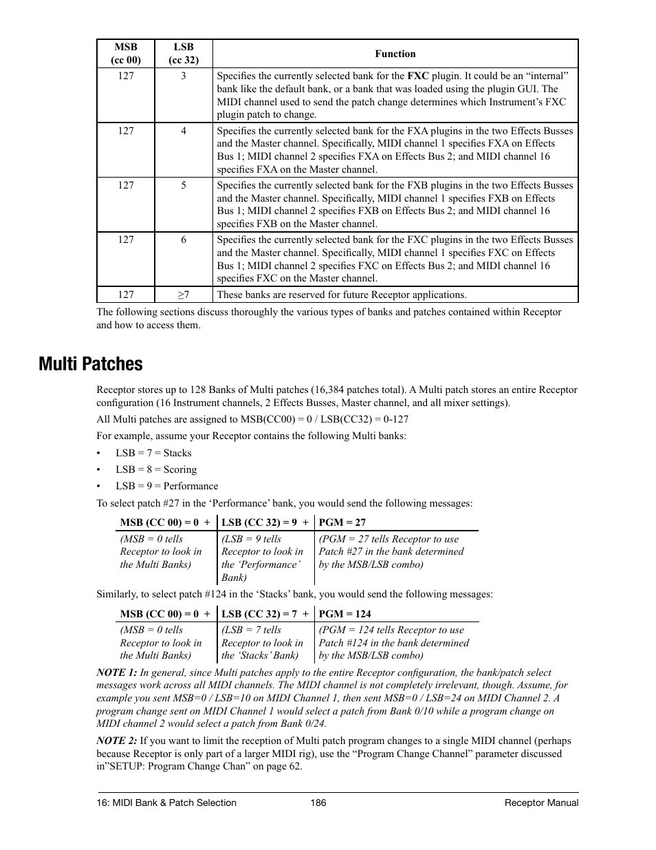 Multi patches | Muse Research Receptor manual v1.2 User Manual | Page 186 / 194