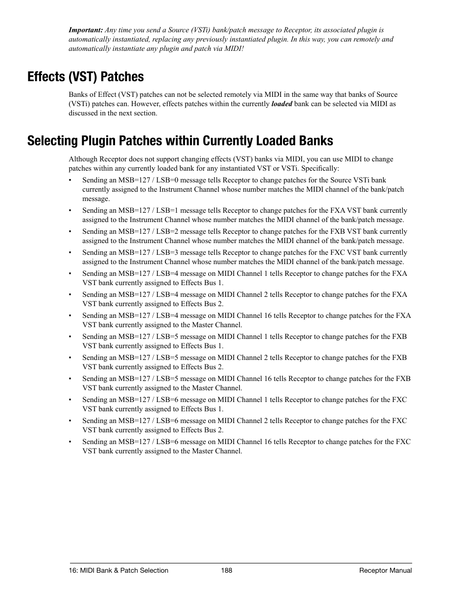 Effects (vst) patches | Muse Research Receptor manual v1.2 User Manual | Page 188 / 194