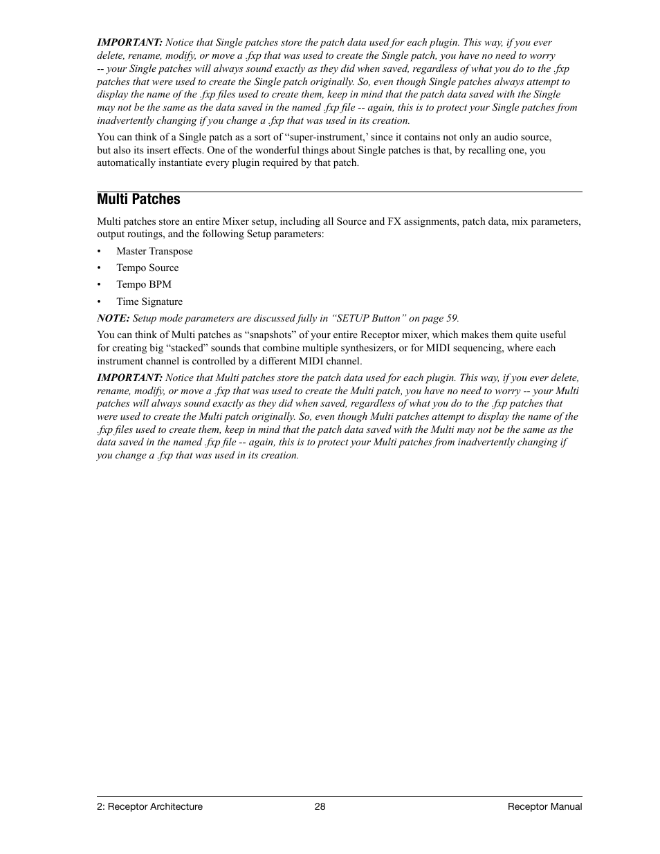 Multi patches | Muse Research Receptor manual v1.2 User Manual | Page 28 / 194