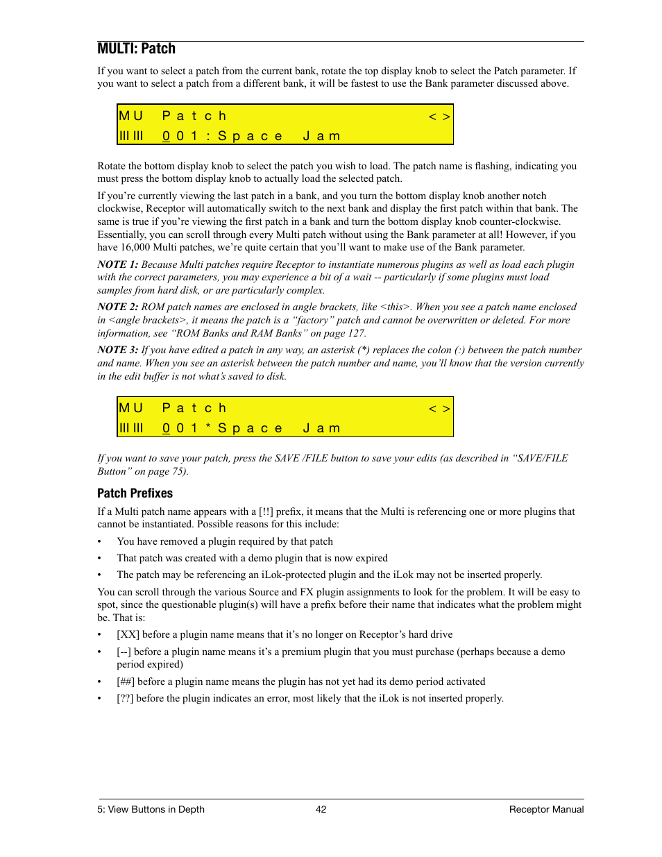 Multi: patch | Muse Research Receptor manual v1.2 User Manual | Page 42 / 194