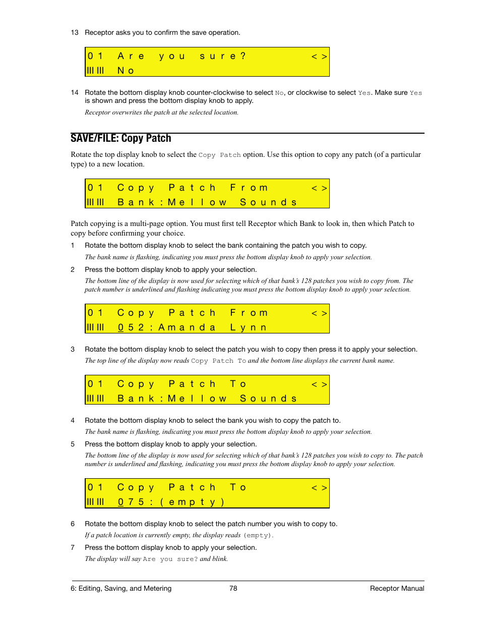 Save/file: copy patch | Muse Research Receptor manual v1.2 User Manual | Page 78 / 194