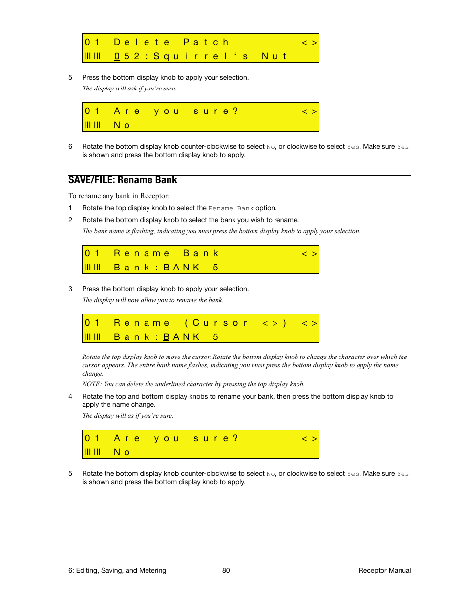 Save/file: rename bank | Muse Research Receptor manual v1.2 User Manual | Page 80 / 194