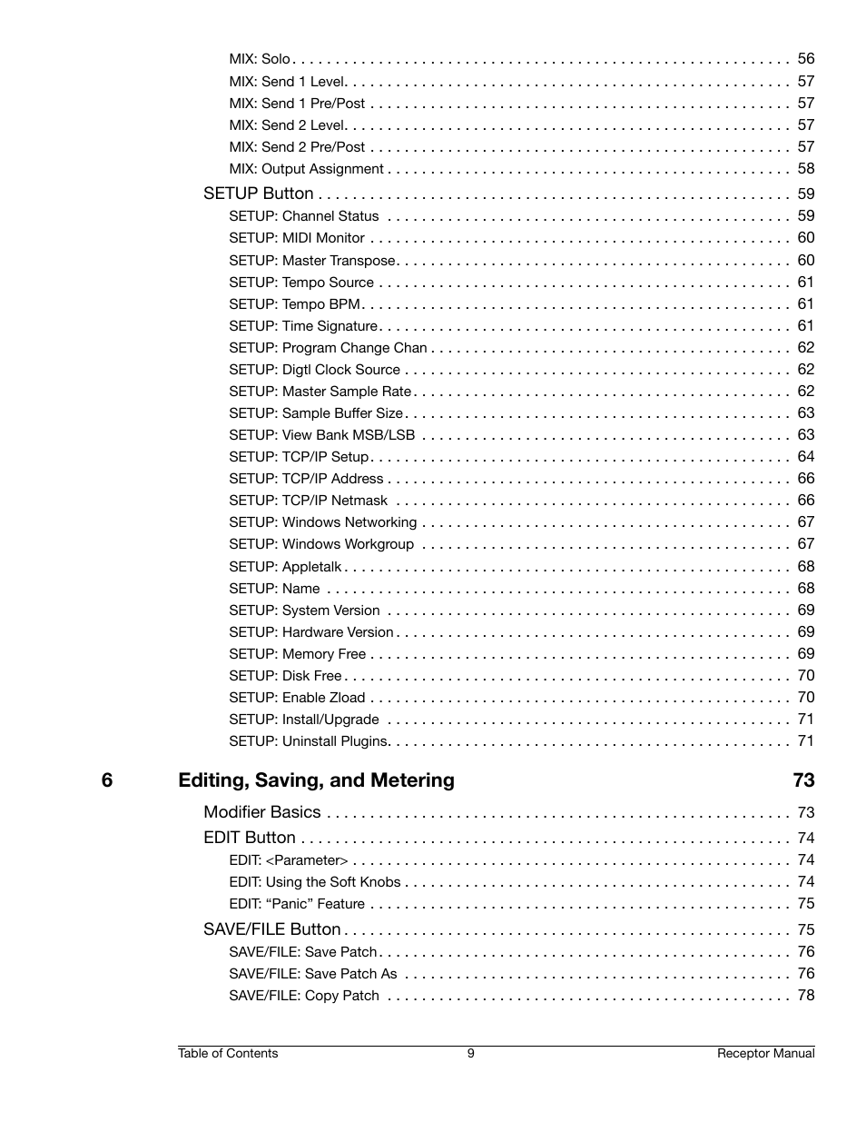 6editing, saving, and metering 73 | Muse Research Receptor manual v1.2 User Manual | Page 9 / 194
