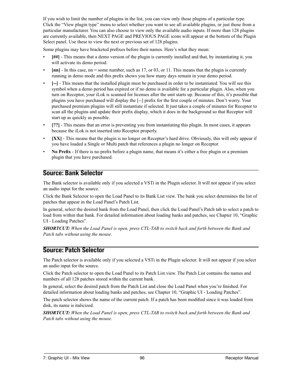 Source: bank selector, Source: patch selector | Muse Research Receptor manual v1.2 User Manual | Page 96 / 194