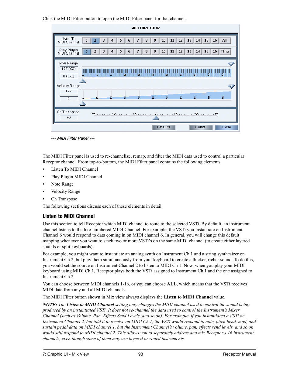 Muse Research Receptor manual v1.2 User Manual | Page 98 / 194