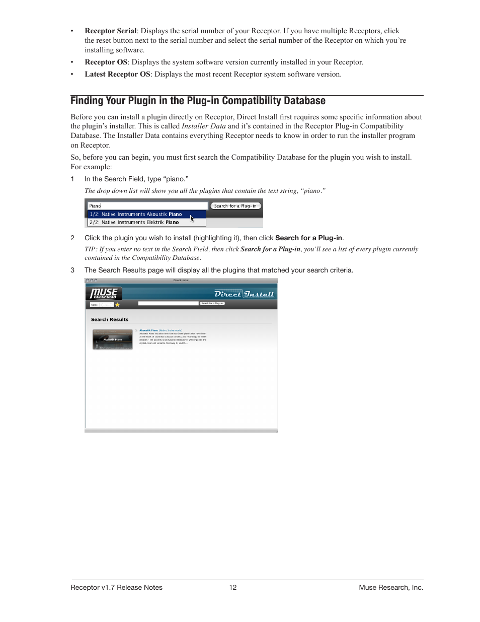 Muse Research Receptor v1.7 Release Notes User Manual | Page 12 / 62
