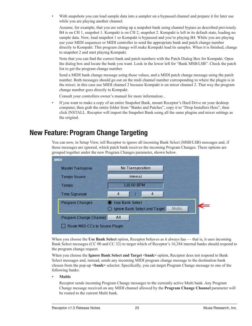 New: program change targeting, New feature: program change targeting | Muse Research Receptor v1.7 Release Notes User Manual | Page 25 / 62