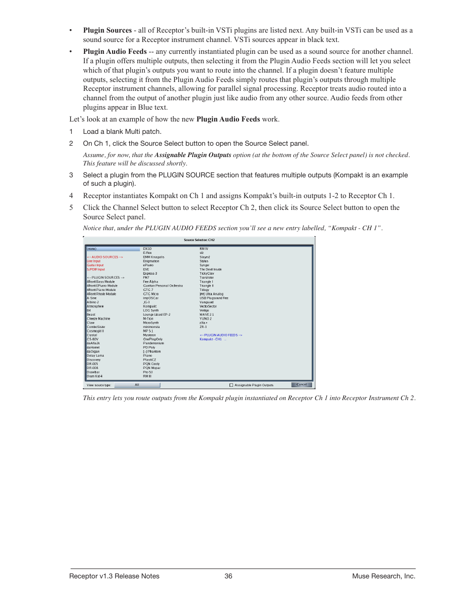 Muse Research Receptor v1.7 Release Notes User Manual | Page 36 / 62