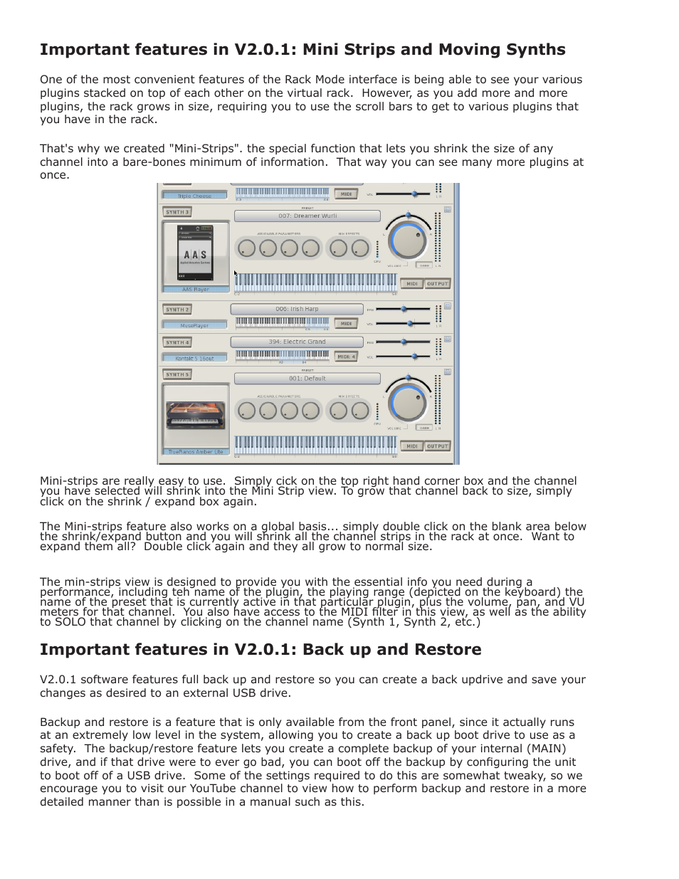 Important features in v2.0.1: back up and restore | Muse Research Receptor V2.0.1 Software Update Manual User Manual | Page 37 / 46