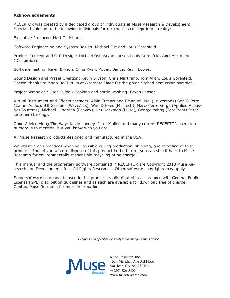 Muse Research Receptor V2.0.1 Software Update Manual User Manual | Page 44 / 46