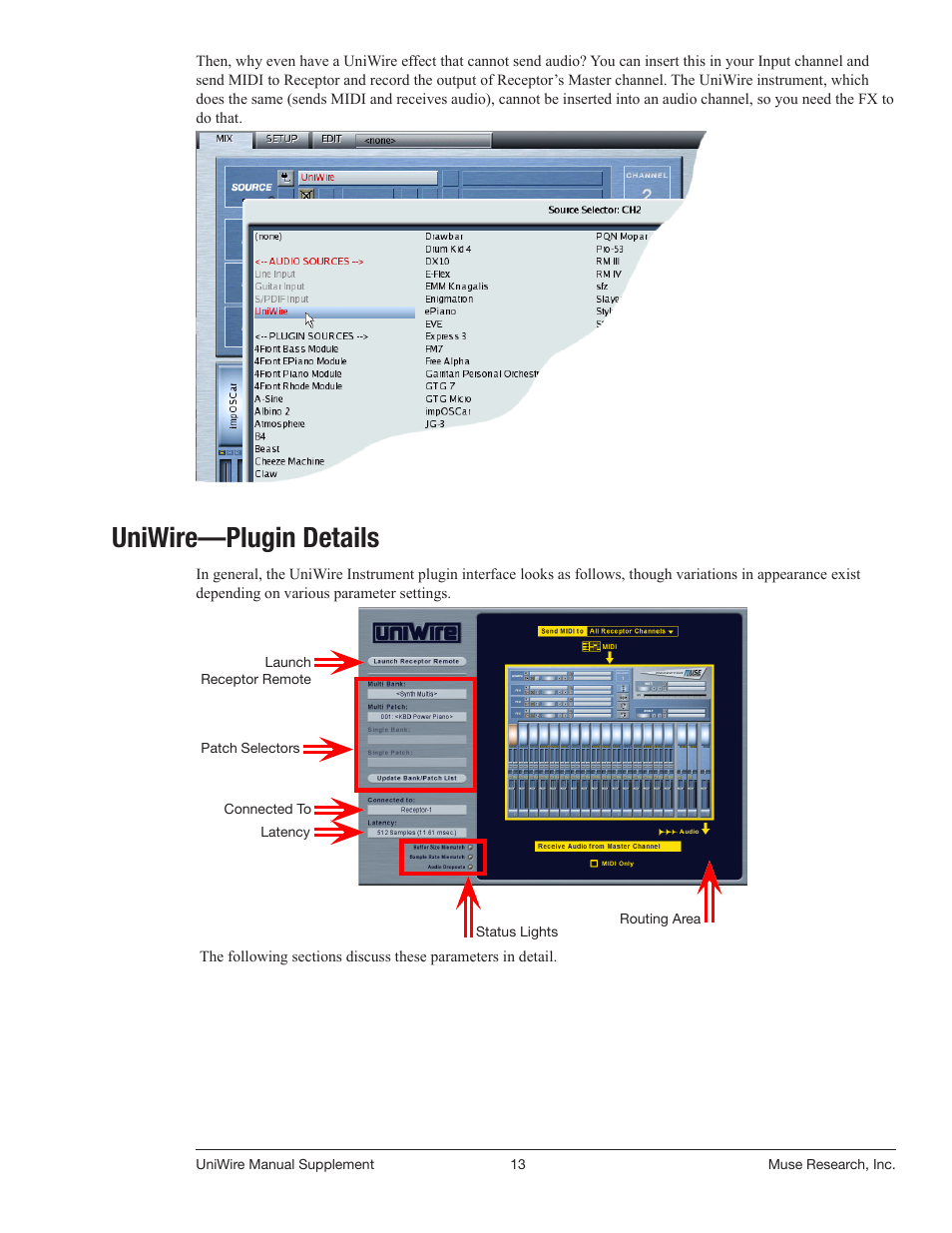 Uniwire—plugin details | Muse Research UniWire manual supplement User Manual | Page 13 / 38