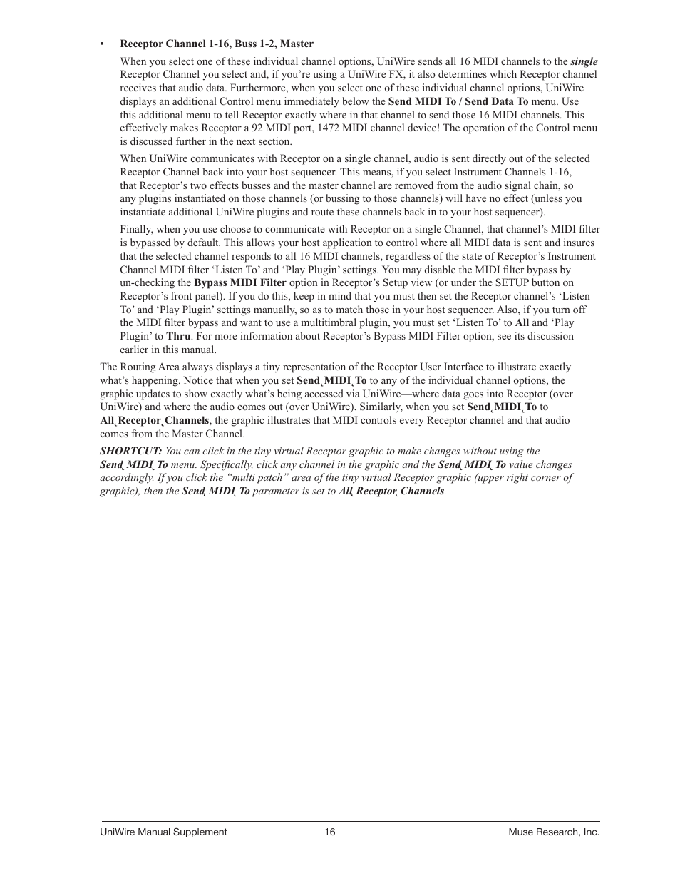 Muse Research UniWire manual supplement User Manual | Page 16 / 38