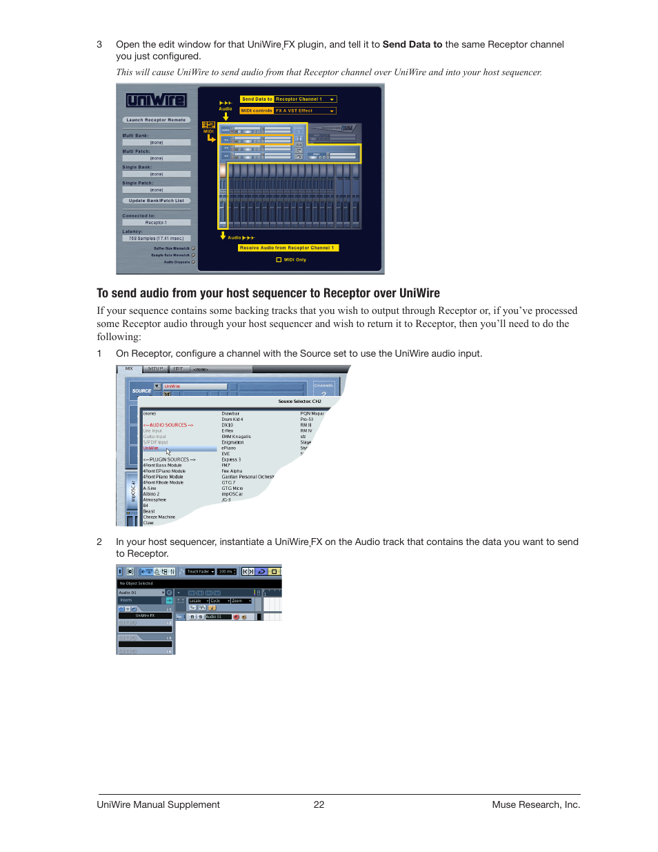 Muse Research UniWire manual supplement User Manual | Page 22 / 38