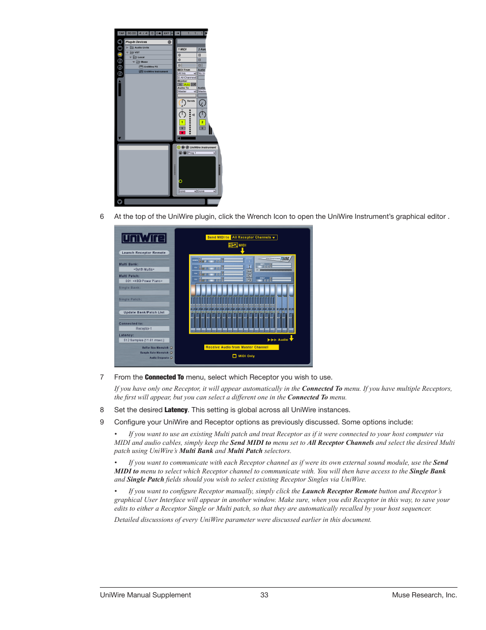 Muse Research UniWire manual supplement User Manual | Page 33 / 38