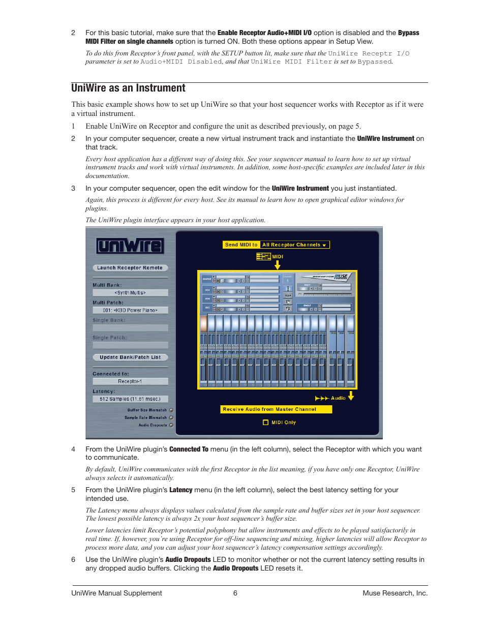 Uniwire as an instrument | Muse Research UniWire manual supplement User Manual | Page 6 / 38