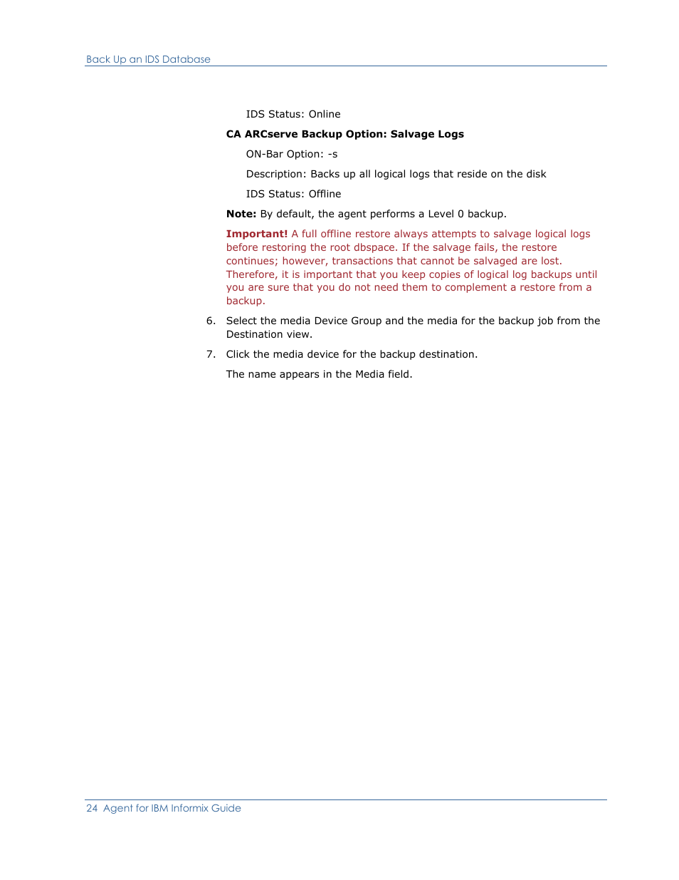 CA Technologies Agent for IBM R12.5 User Manual | Page 24 / 54