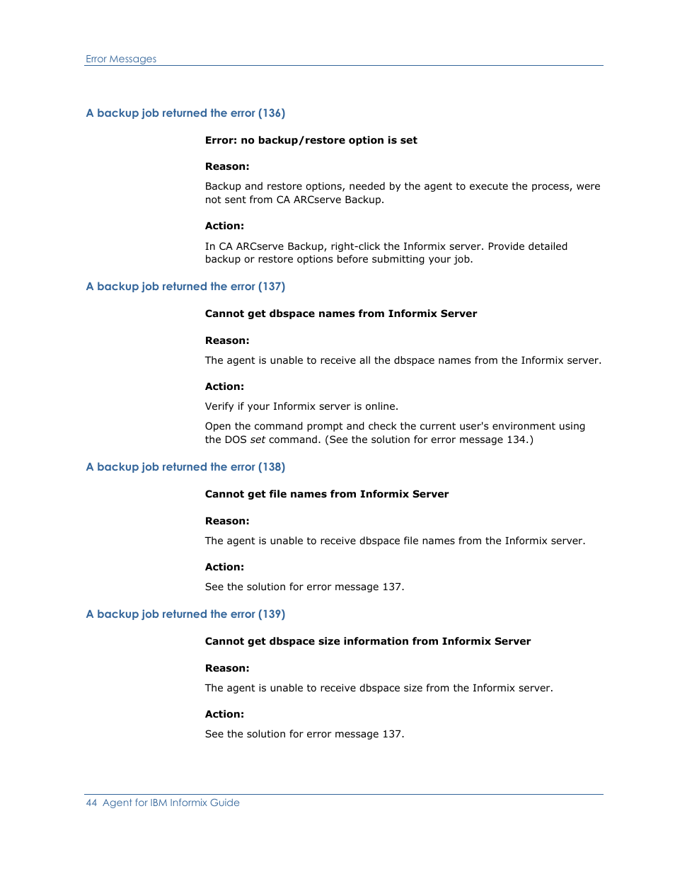 CA Technologies Agent for IBM R12.5 User Manual | Page 44 / 54