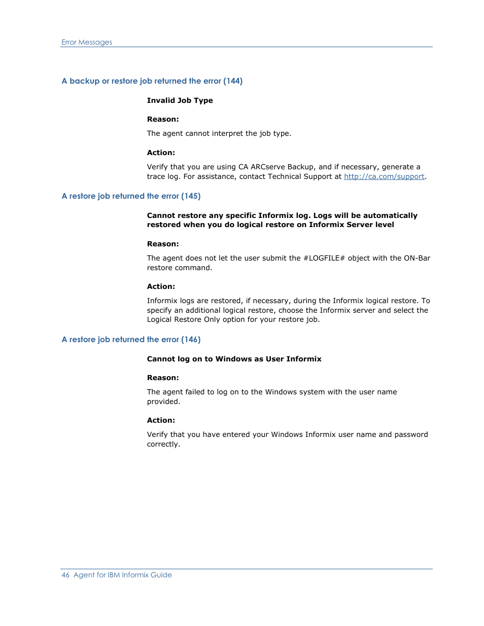 CA Technologies Agent for IBM R12.5 User Manual | Page 46 / 54