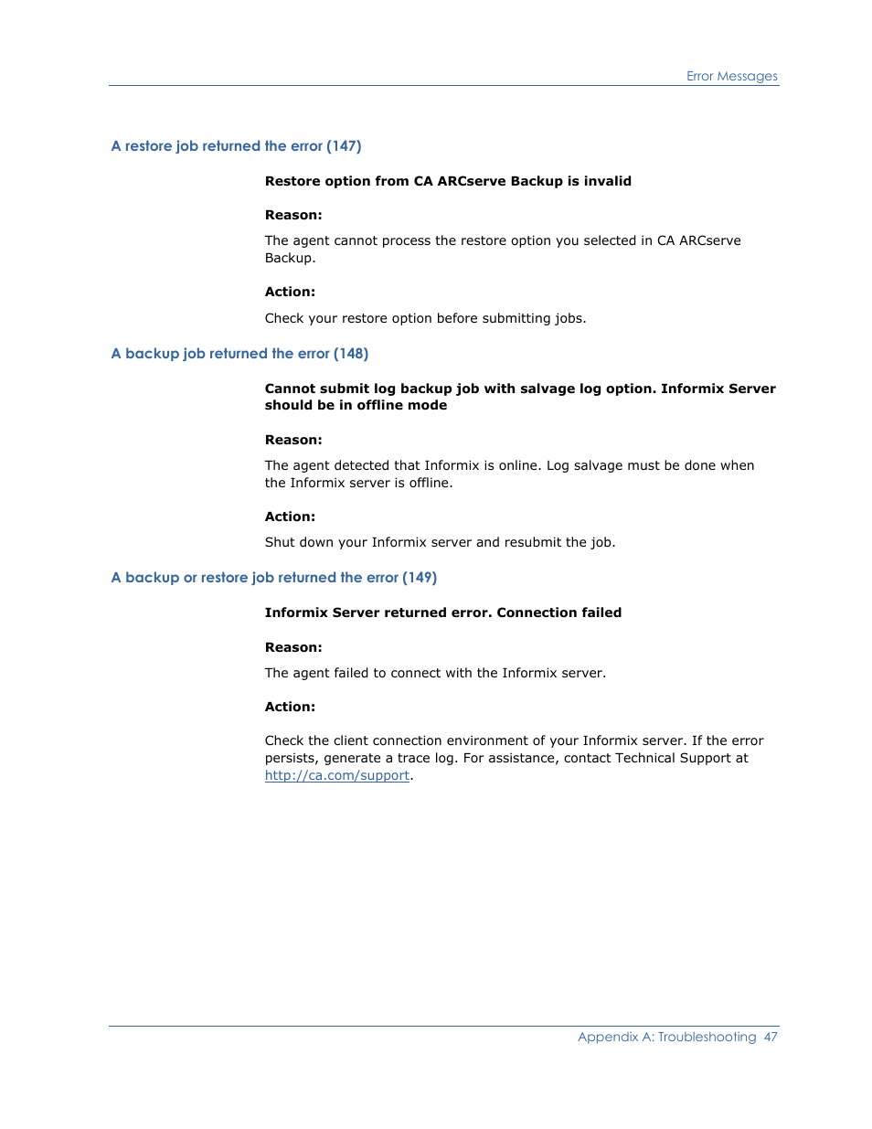 CA Technologies Agent for IBM R12.5 User Manual | Page 47 / 54