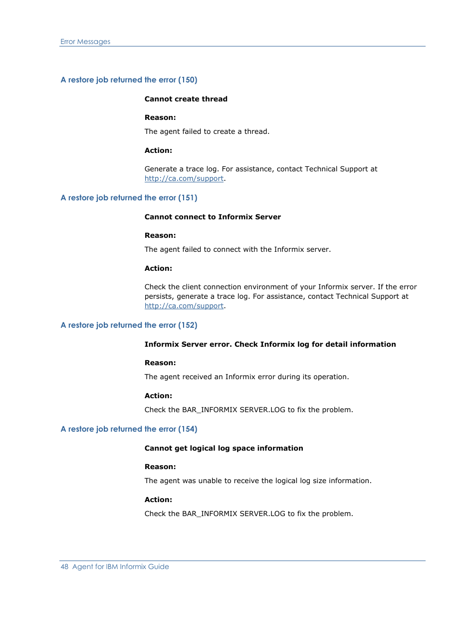 CA Technologies Agent for IBM R12.5 User Manual | Page 48 / 54