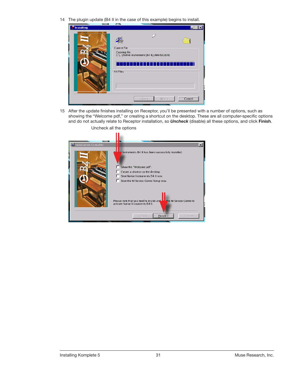 Muse Research Direct Install - Installing Komplete 5 User Manual | Page 31 / 32