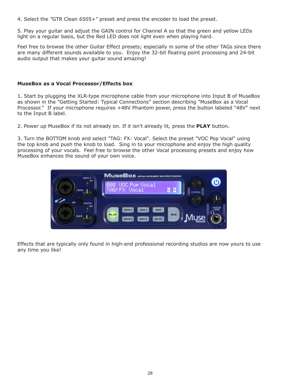 Muse Research Musebox manual v1.0 User Manual | Page 28 / 52