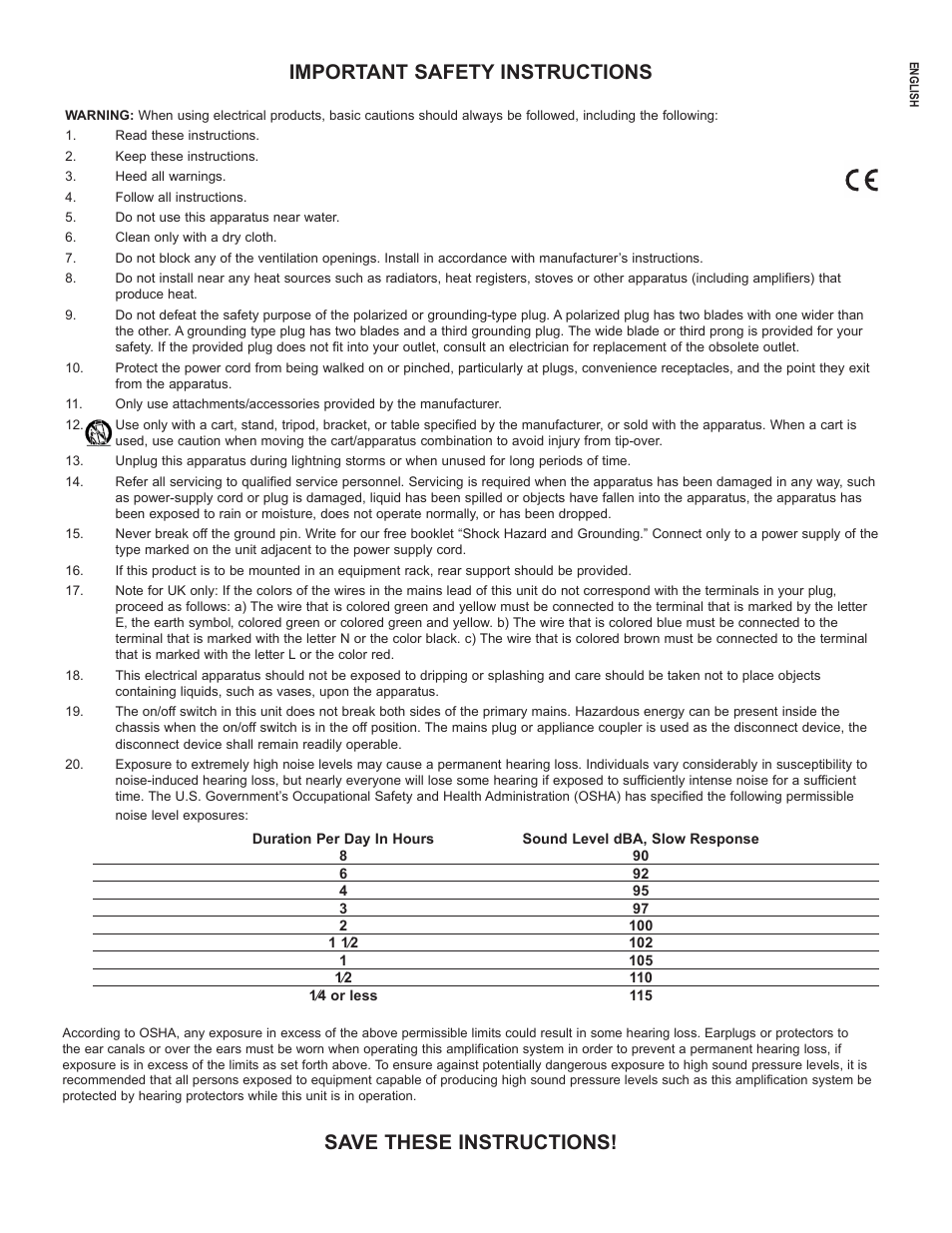 Important safety instructions, Save these instructions | Muse Research Musebox manual v1.0 User Manual | Page 4 / 52