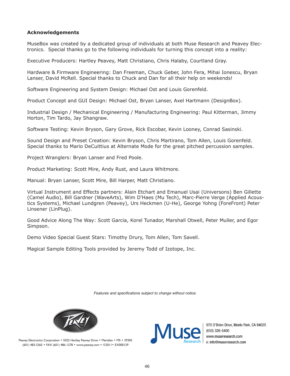 Muse Research Musebox manual v1.0 User Manual | Page 46 / 52
