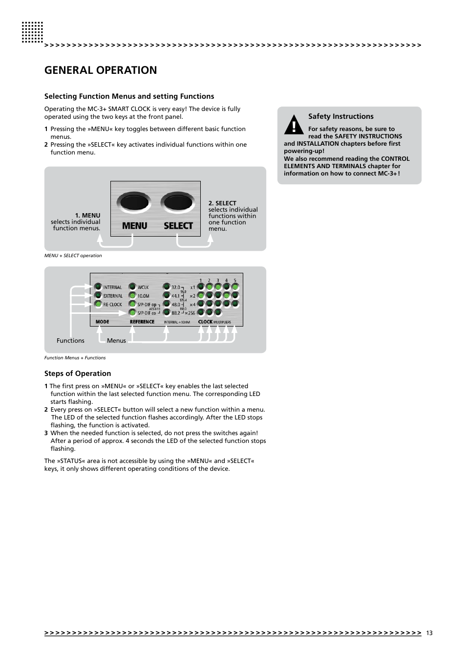 General operation | MUTEC MC-3+ Smart Clock User Manual | Page 13 / 22