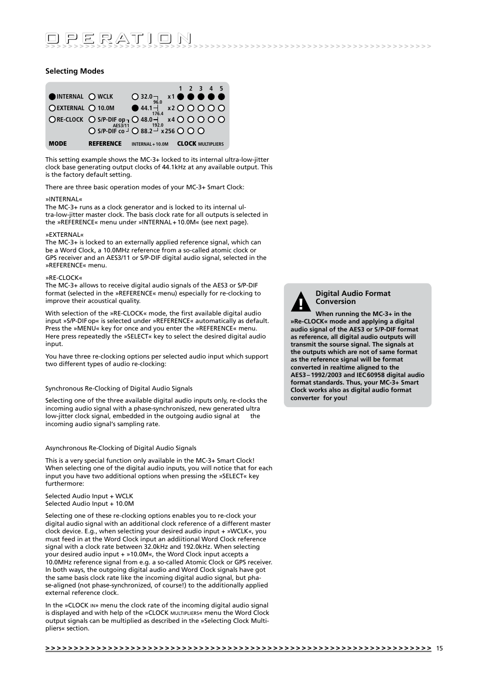 O p e rat i o n | MUTEC MC-3+ Smart Clock User Manual | Page 15 / 22