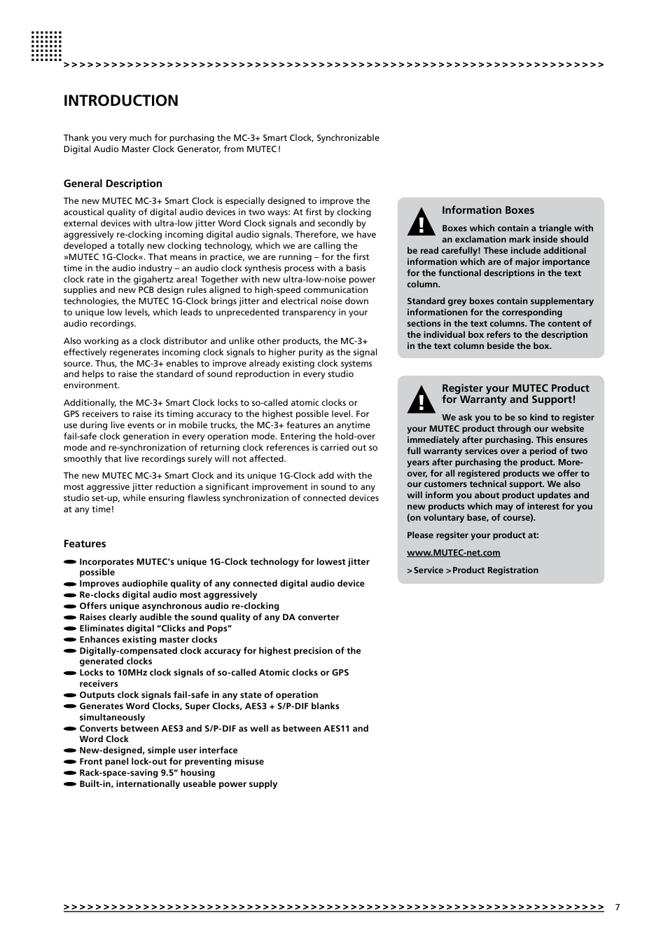 Introduction | MUTEC MC-3+ Smart Clock User Manual | Page 7 / 22