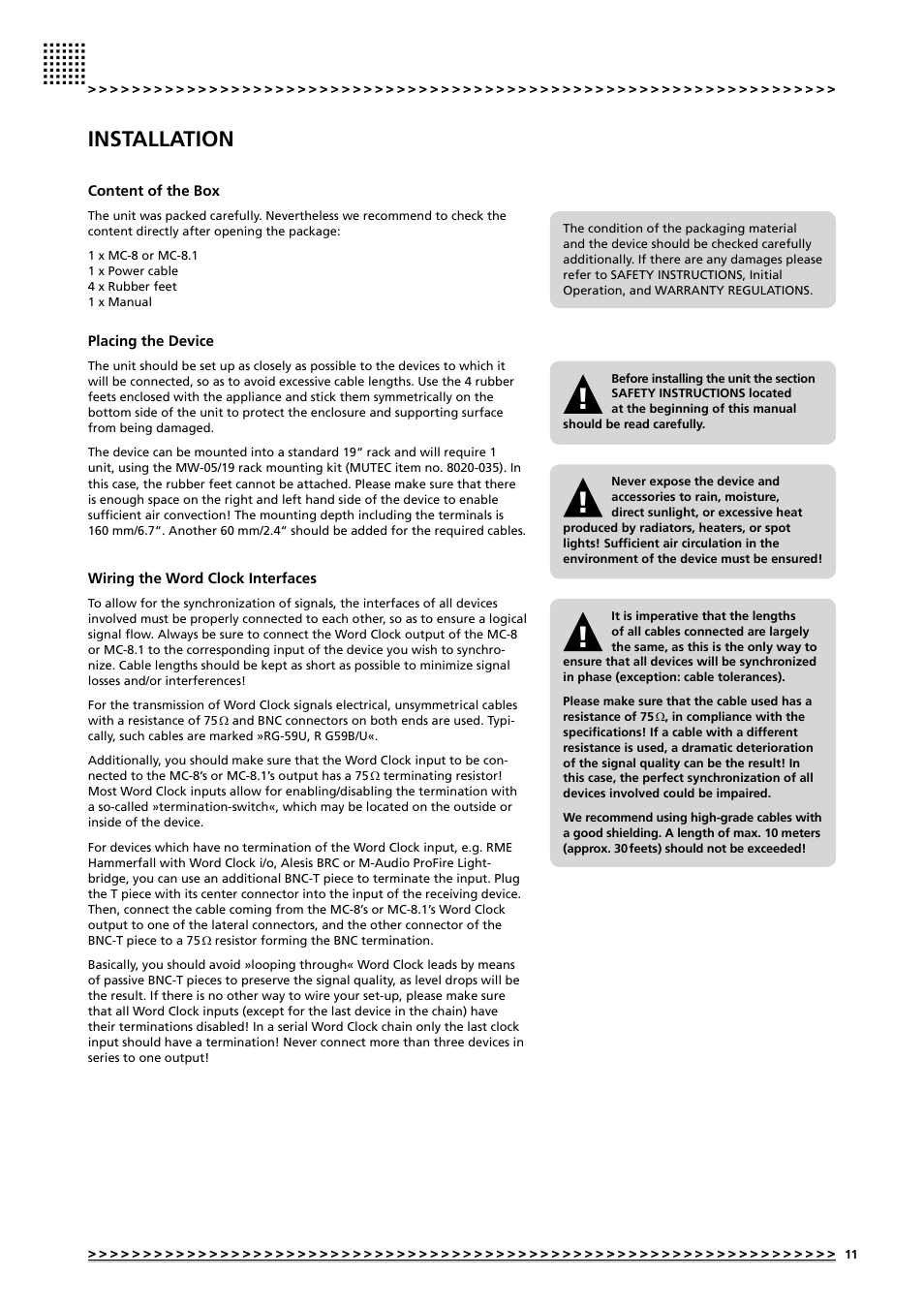 Installation | MUTEC MC-8.1 User Manual | Page 11 / 22