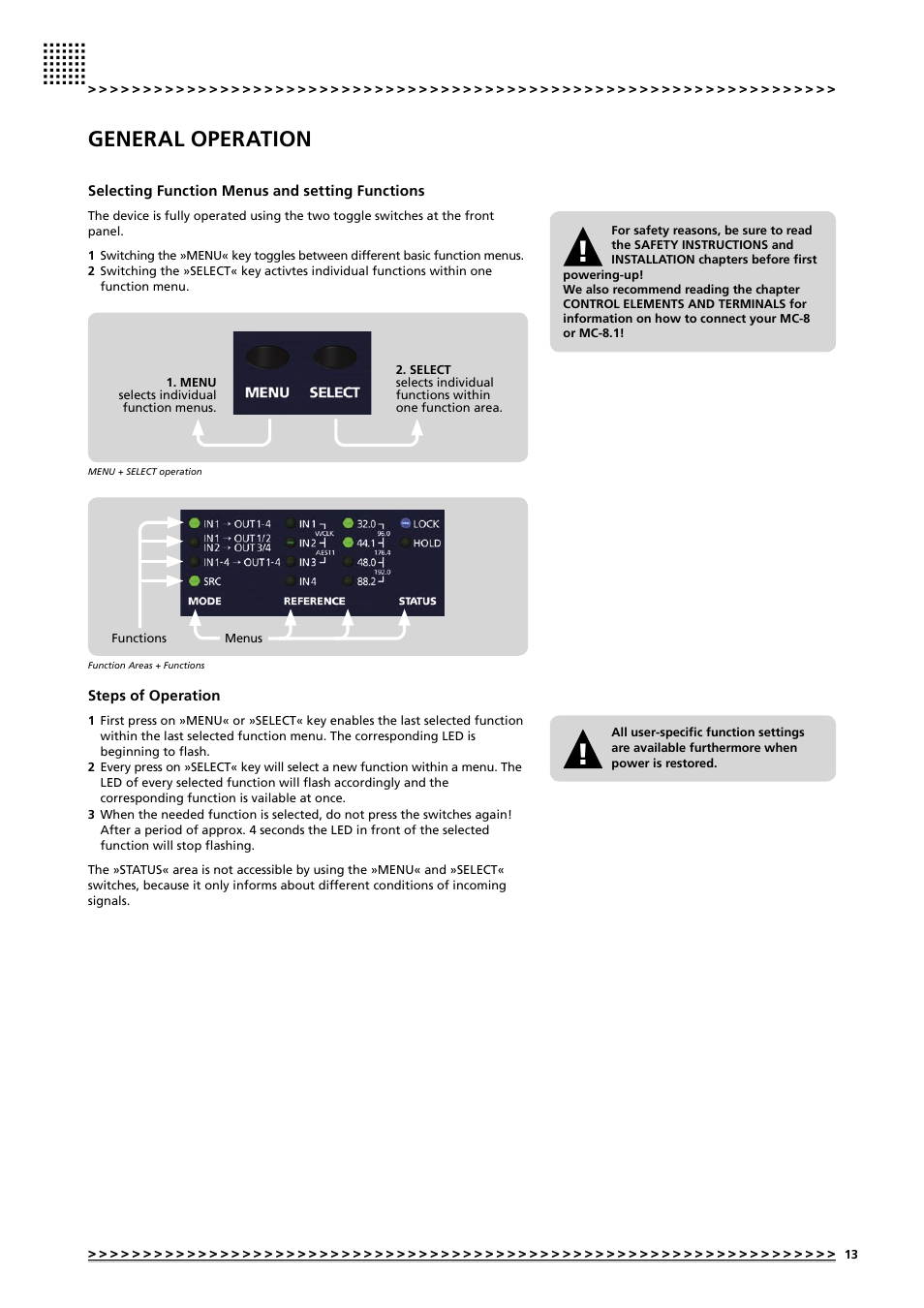 General operation | MUTEC MC-8.1 User Manual | Page 13 / 22