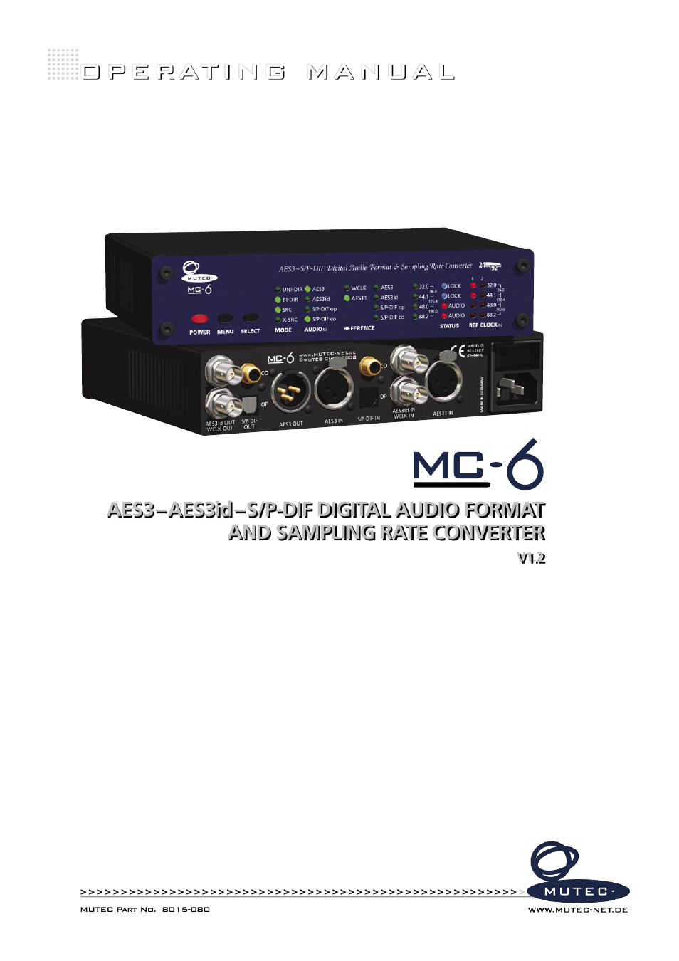 MUTEC MC-6 User Manual | 26 pages