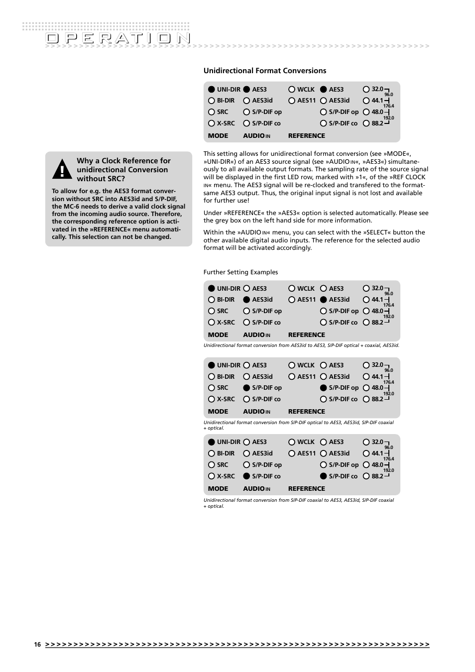 O p e rat i o n | MUTEC MC-6 User Manual | Page 16 / 26