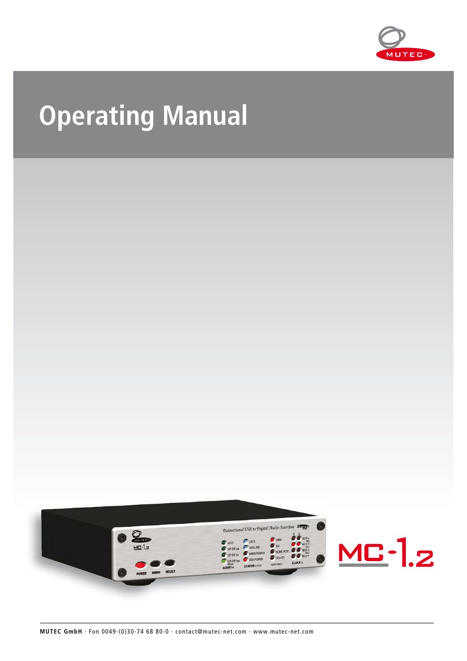 MUTEC MC-1.2 User Manual | 20 pages