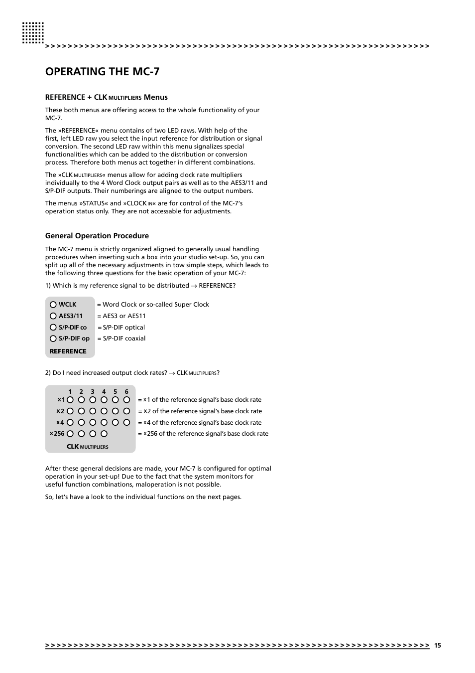 Operating the mc-7 | MUTEC MC-7 User Manual | Page 15 / 28