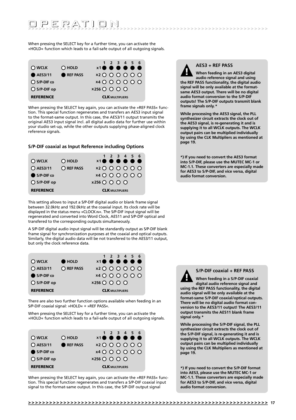 O p e rat i o n | MUTEC MC-7 User Manual | Page 17 / 28