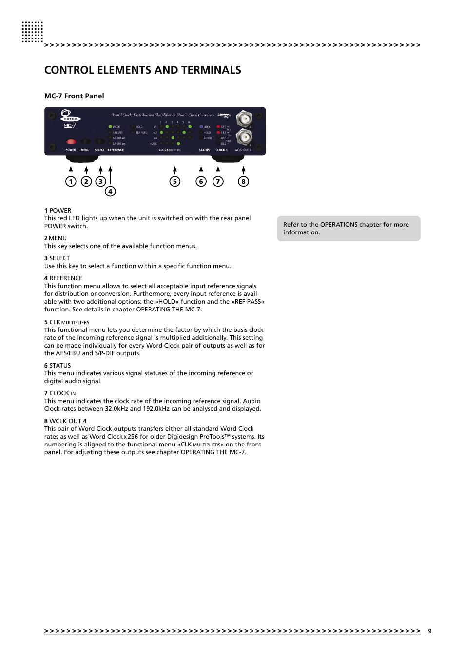 Control elements and terminals | MUTEC MC-7 User Manual | Page 9 / 28