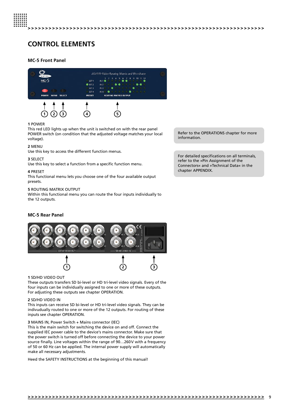 Control elements | MUTEC MC-5 User Manual | Page 9 / 18