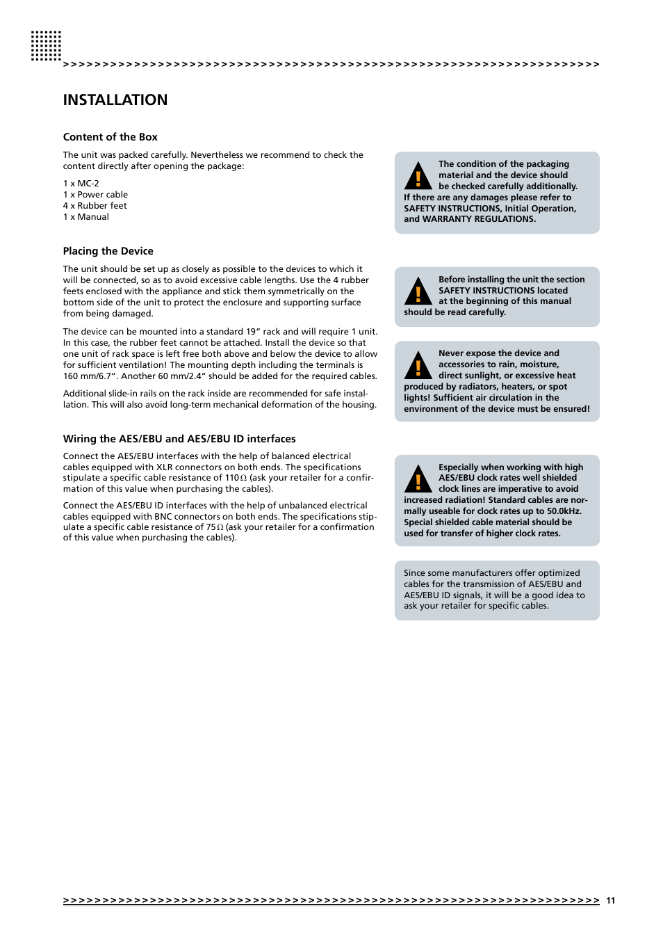 Installation | MUTEC MC-2 User Manual | Page 11 / 20