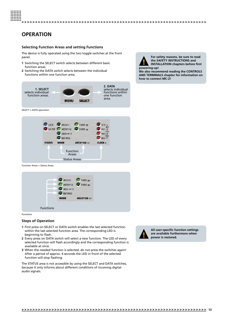 Operation | MUTEC MC-2 User Manual | Page 13 / 20