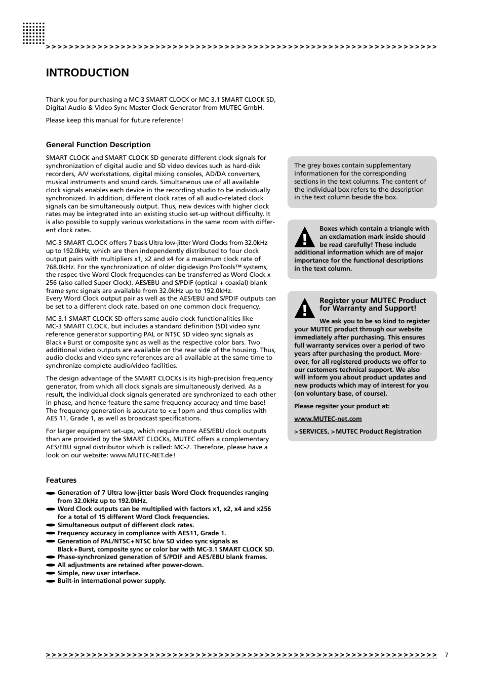 Introduction | MUTEC MC-3.1 Smart Clock User Manual | Page 7 / 20
