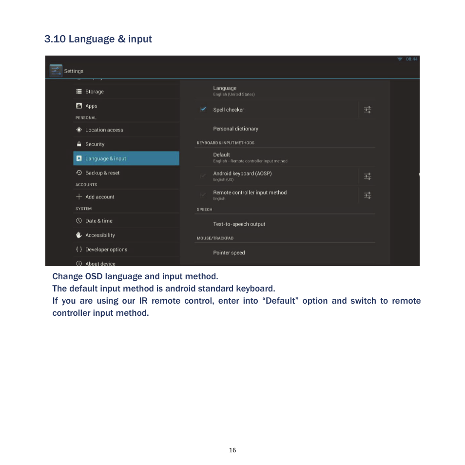 10 language & input | MyGica ATV400 User Manual | Page 18 / 36