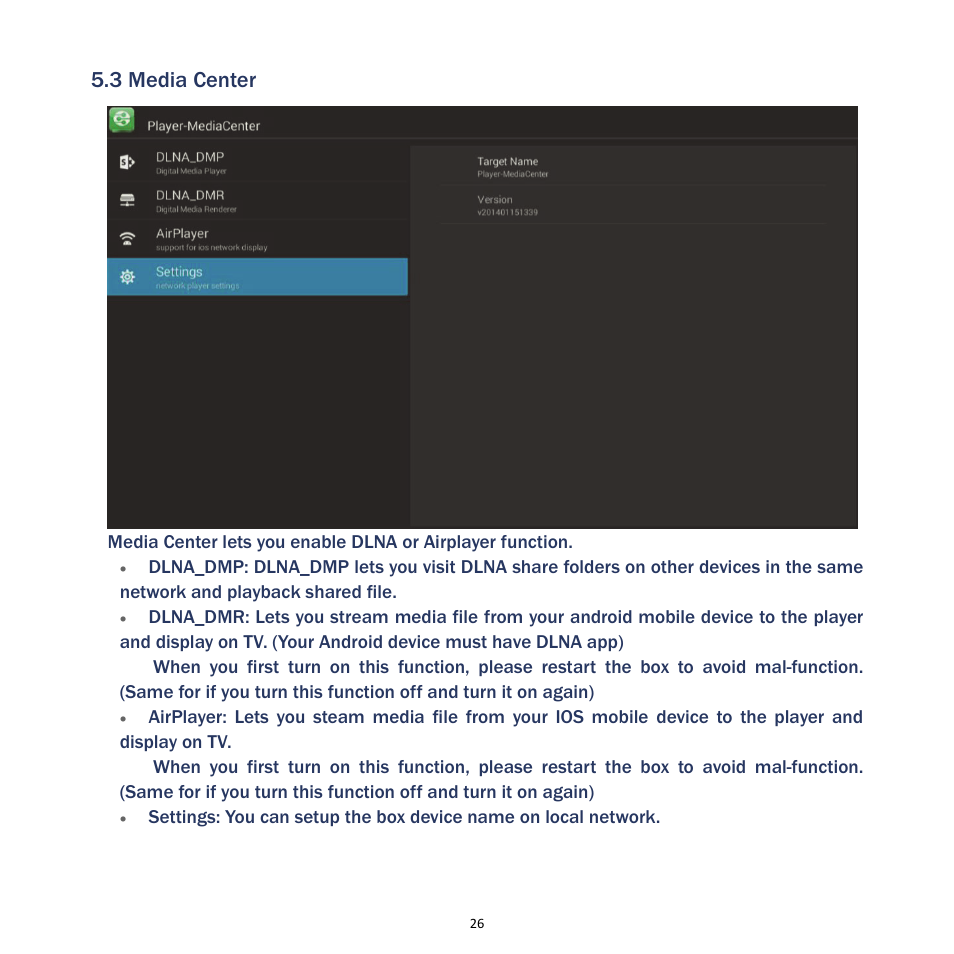 3 media center | MyGica ATV400 User Manual | Page 28 / 36